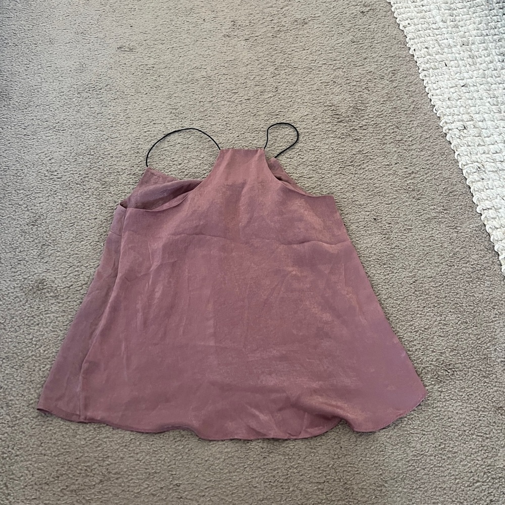 NWOT Mod Ref Size Medium Elegant Women’s Pink/mauve Satin Tank Top - Picture 3 of 5